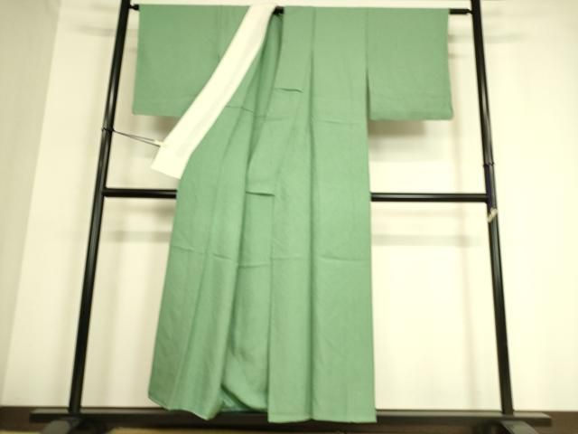 平和屋着物▽上質な色無地　単衣　霞地紋　青竹色　正絹　逸品　DAAT9140az 平和屋着物▽上質な色無地 単衣 霞地紋 青竹色 正絹 逸品 DAAT9140az
