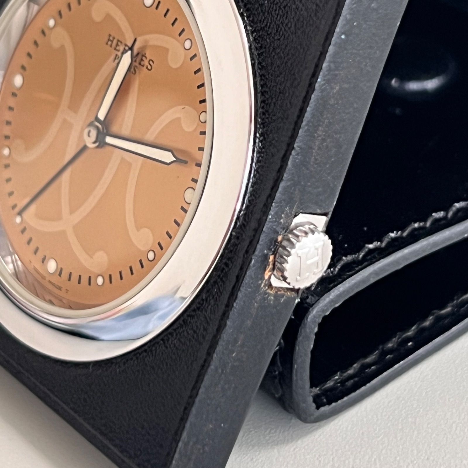 希少】エルメス トラベルクロック QU1.703 クォーツ ゴールド 箱