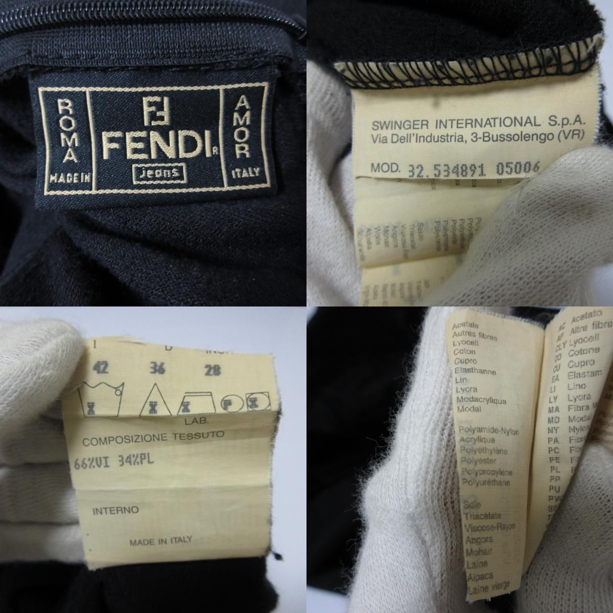 美品 FENDI フェンディ ヴィンテージ ズッカ柄 シアースリーブ 長袖 マキシ丈 ベロアワンピース キャミ付き 42 ブラック系 レディース -  メルカリ