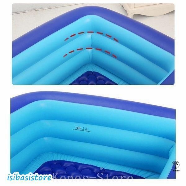 ビニールプールファミリープール家庭用子供用プール大型水遊び大きいプール四角子供PVC素材独立気室暑さ対策厚く