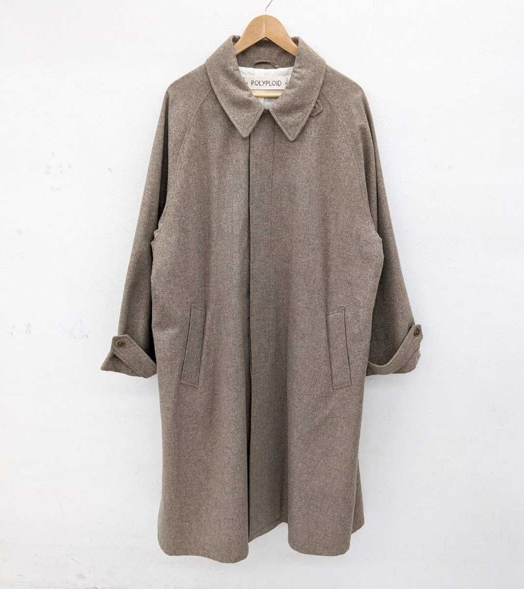 美品 POLYPLOID ポリプロイド LONG COAT C ロングコート ステンカラー