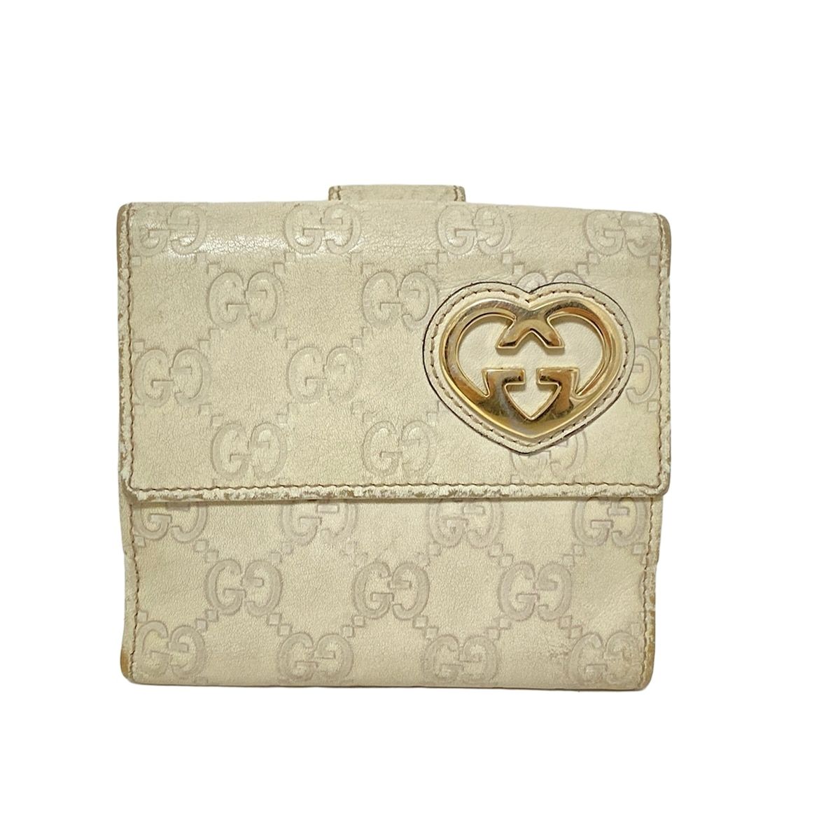 GUCCI(グッチ) Wホック財布 ラブリー 245727 グレーベージュ