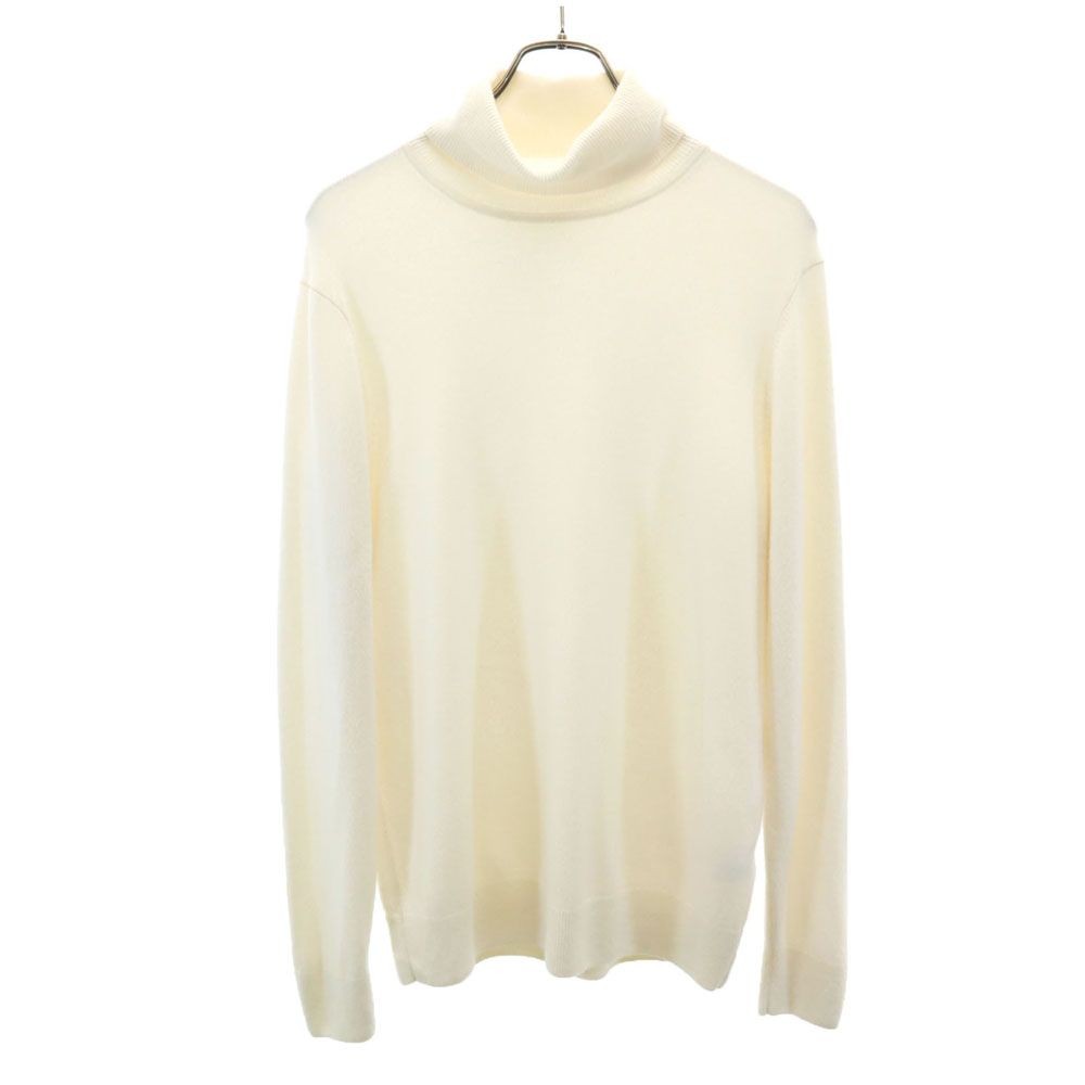 UNIQLO ユニクロ カシミヤ100％ 長袖 タートルネック セーター L アイボリー ニット メンズ 古着