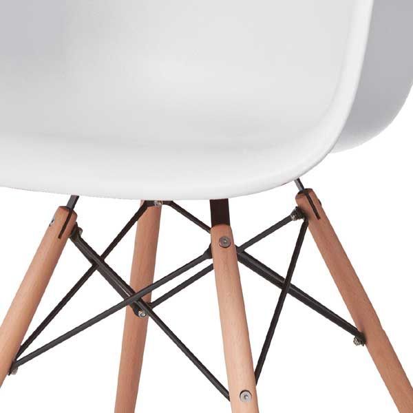 ２脚セット 天然木 ビーチ とポリプロピレンのアームチェア W62×D63×H80×SH46cm No.799 ホワイト