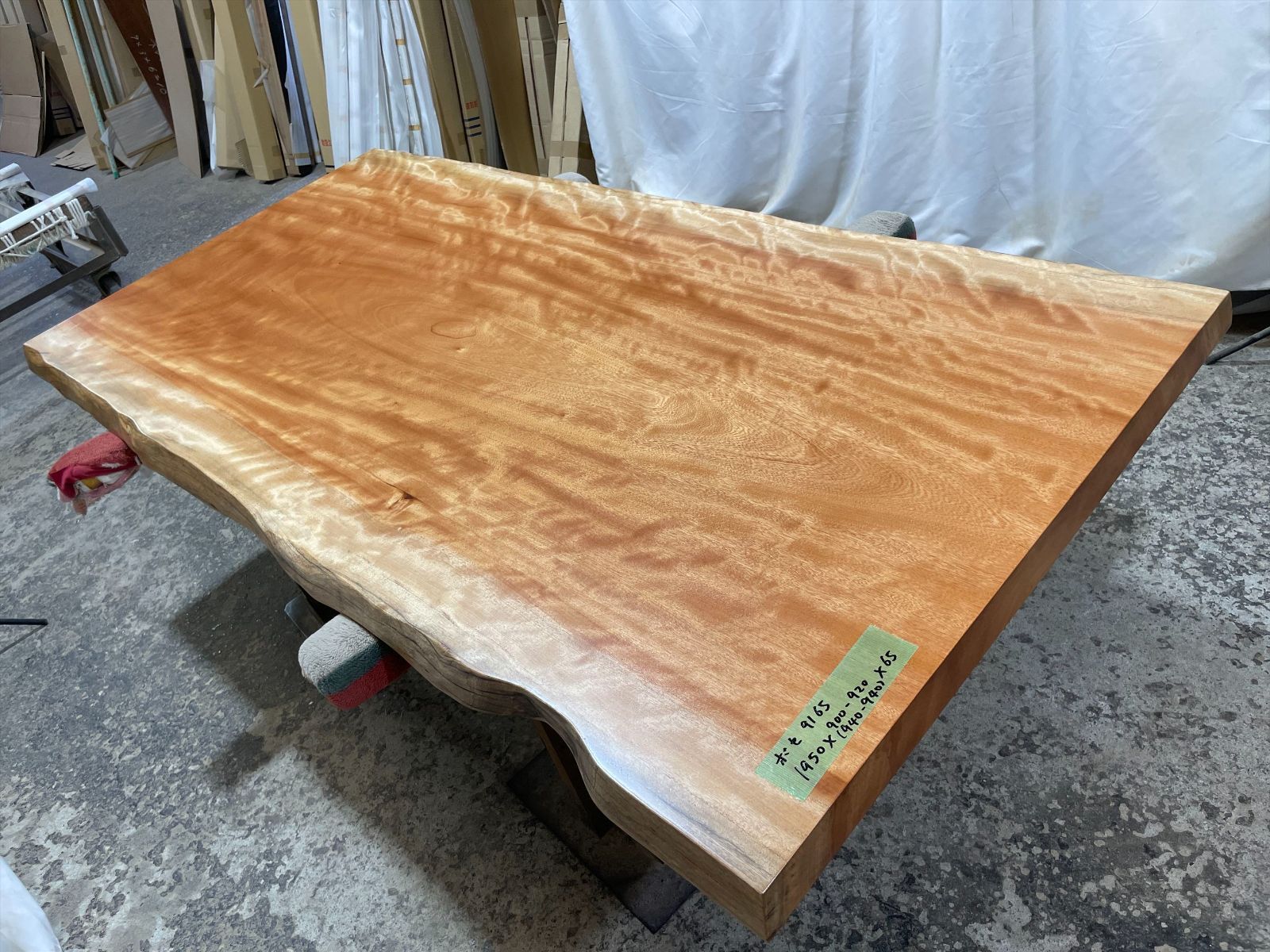 ボセ9165 一枚板無垢 乾燥材 1950x900－920x65mm カウンター