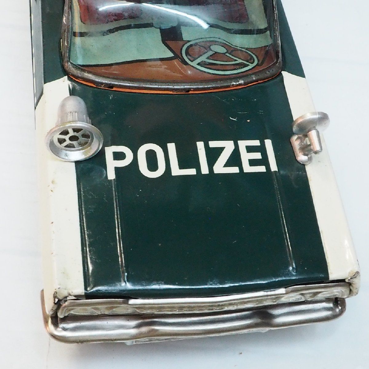 イチコー【POLIZEI ポリスカー パトカー白/緑 小サイズ リモコン欠】ブリキ ミニチュア tin toy car 自動車ミニカー□ICHIKO【箱付】0169  - メルカリ