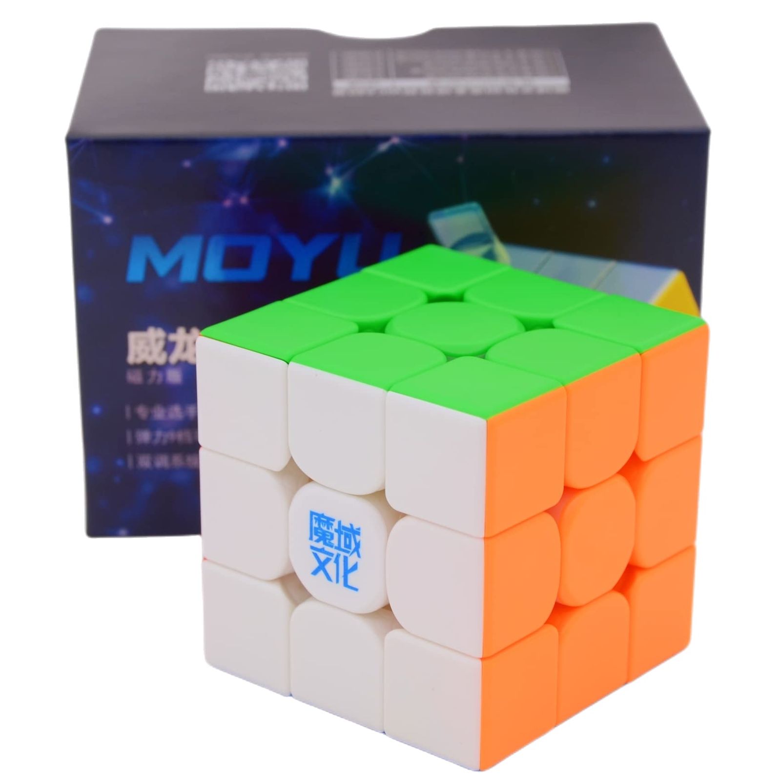 Bukefuno(ブケフノ) MoYu WeiLong WRM V9 マグネットパズル 55mm 1セット ステッカーレスコンペティション 3x3x3キューブ 伸縮自在 持ち運び 男女兼用 大人用 [Weilong V9 マグネット。]