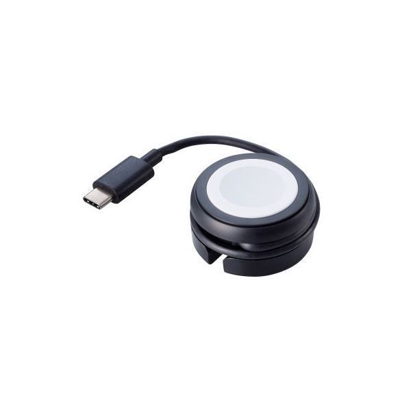 エレコム Apple Watch磁気充電ケーブル 高速充電巻き取りタイプ MPA-AWMCQBK ブラック