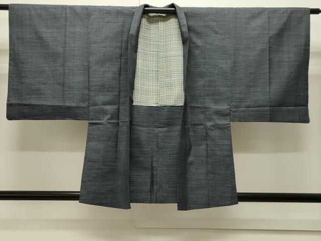 平和屋着物＃男性 長羽織 本場大島紬地 100亀甲 総詰め 正絹