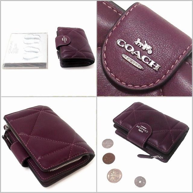 新品 未使用】コーチ レザー財布 COACH アウトレット パフィ ダイヤモンド キルティング 二つ折り財布 CM997 SVRPS - メルカリ