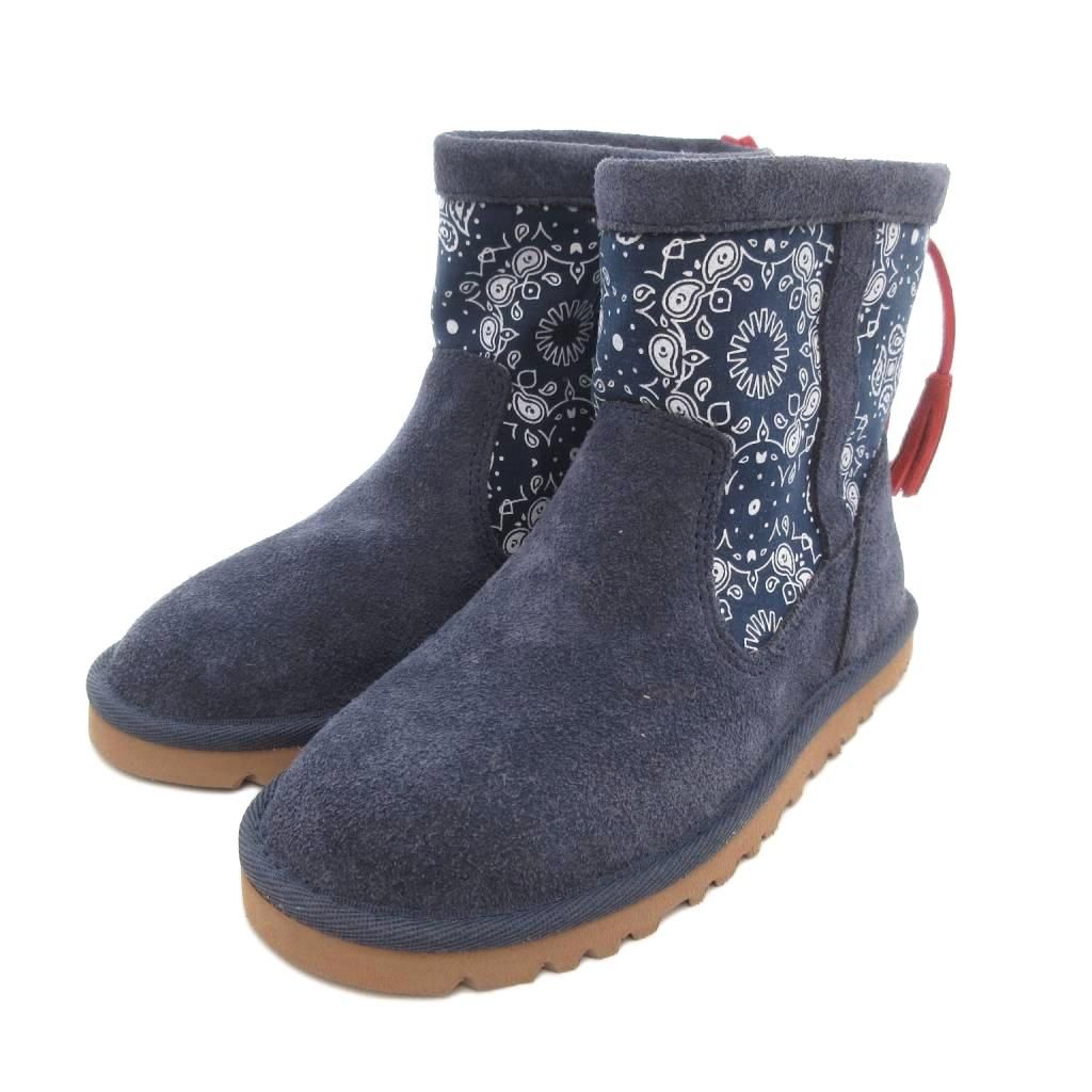 アグ オーストラリア UGG australia KAELOU BANDANA ブーツ スエード バンダナ柄 19.5cm ネイビー |UO AA