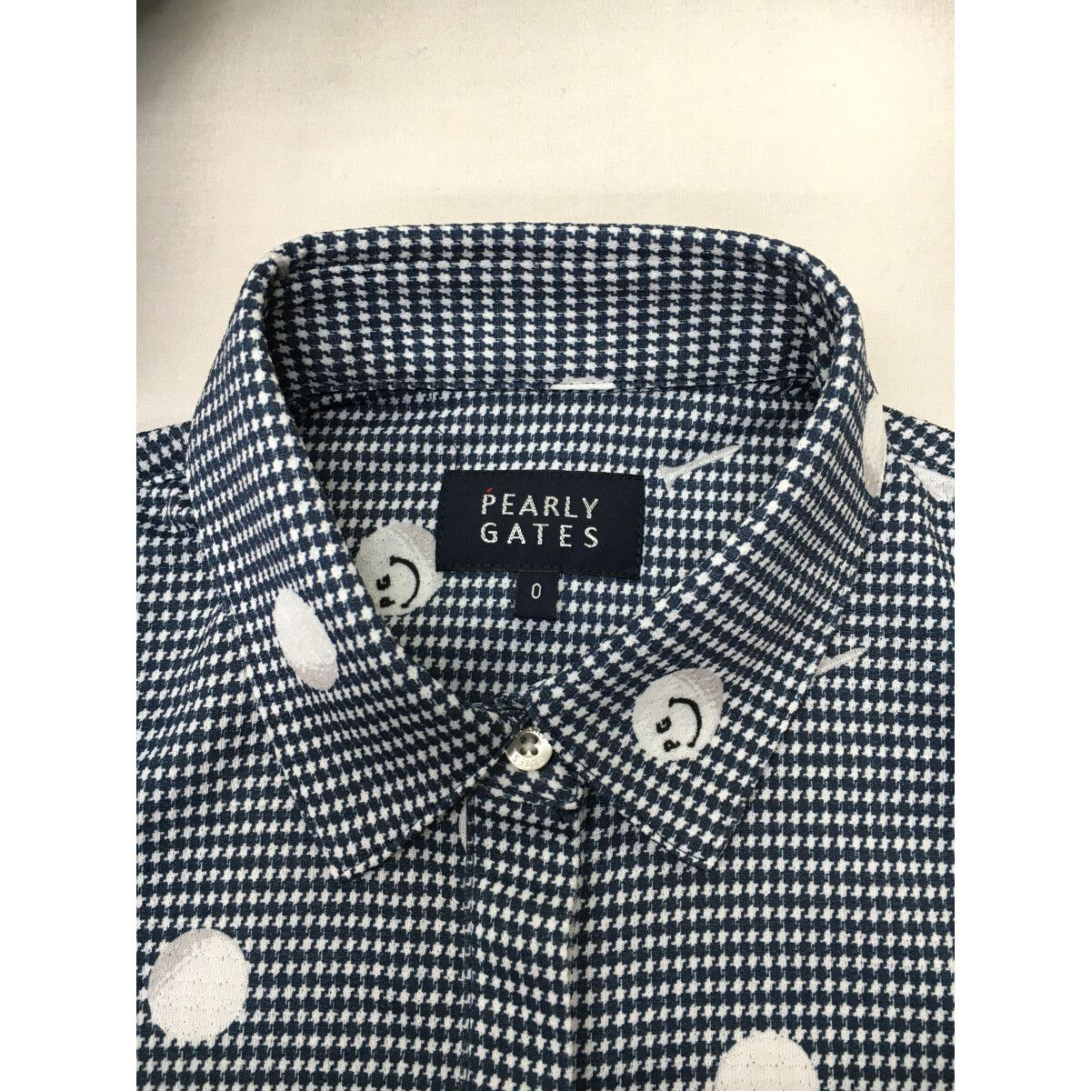 【美品】PEARLY GATES ポロシャツ 千鳥柄 サイズ0 裏カノコストライプ調半袖ポロシャツ | PEARLY GATES（パーリーゲイツ
