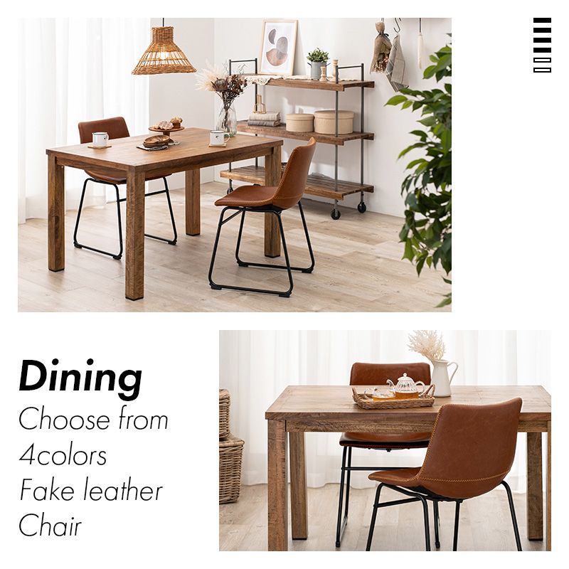 ヴィンテージ調ダイニングチェアB 同色2脚セット【全4色】[5112