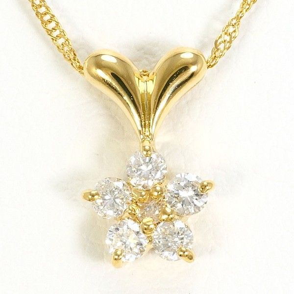 K18YG ネックレス necklace ダイヤ 0.20 総重量約1.5g 約40cm