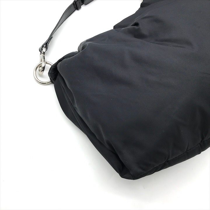 良品 FURLA フルラ ハンド ショルダー バッグ ブラック ナイロン  