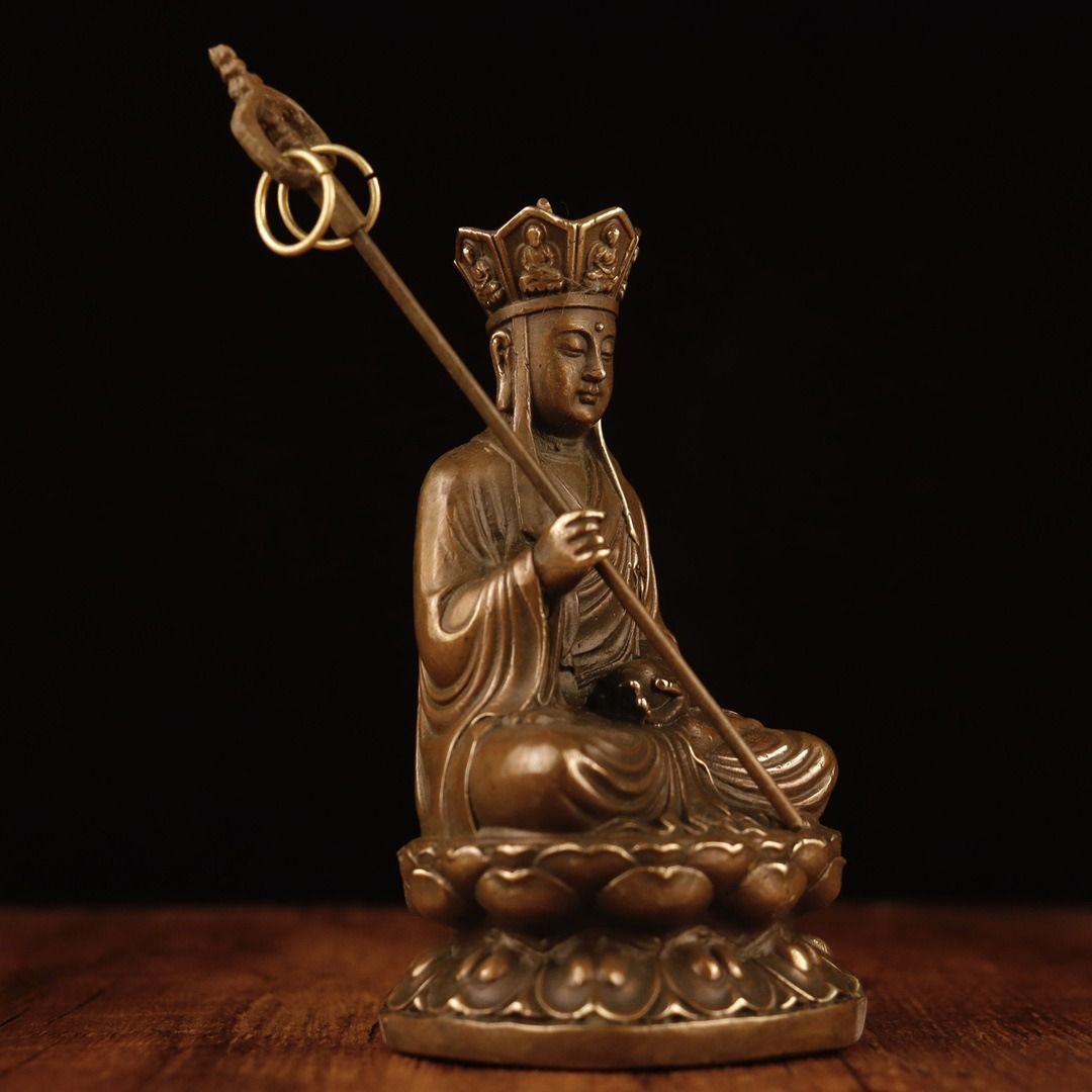 地蔵 菩薩 観音 置物 オブジェ 銅製 仏像 彫刻 仏教 仏像 精密
