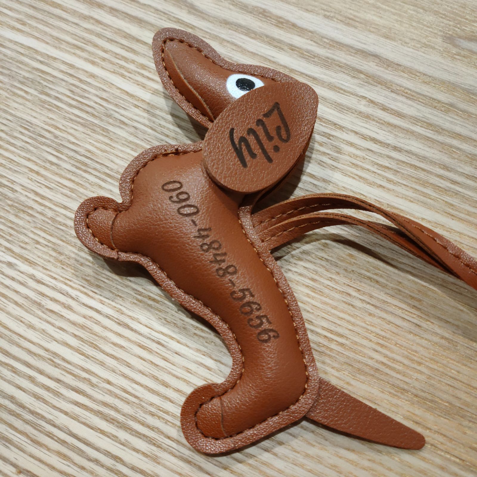 名入れ いつも一緒ストラップ ダックスフンド バッグチャーム - メルカリ