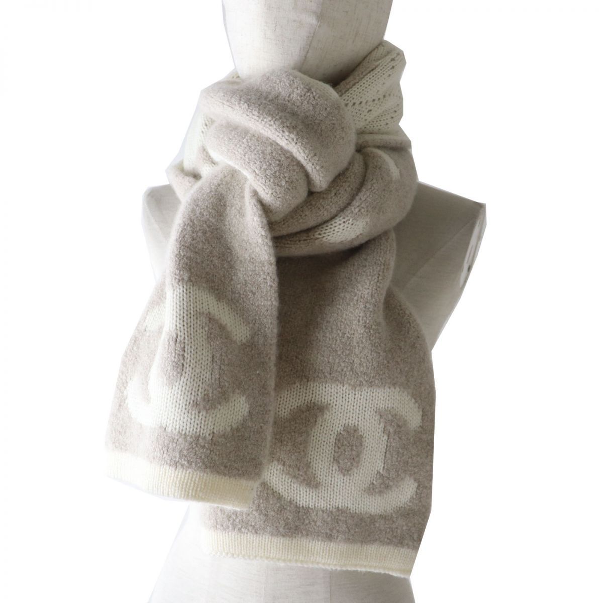 美品】CHANEL シャネル カシミヤ×シルク ロング マフラー