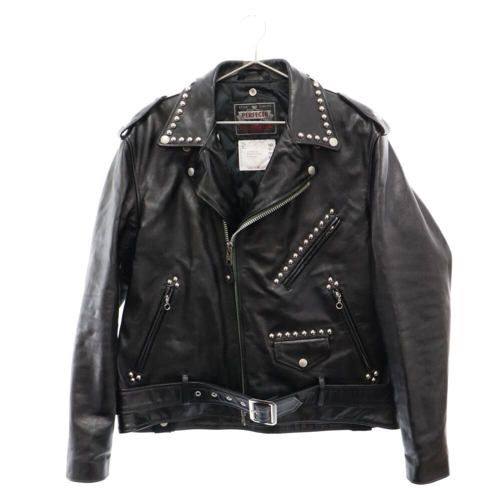 Sacai (サカイ) 22AW×SCHOTT Leather Studs Blouson スタッズダブルライダースジャケット 22-02876M  ブラック - メルカリ