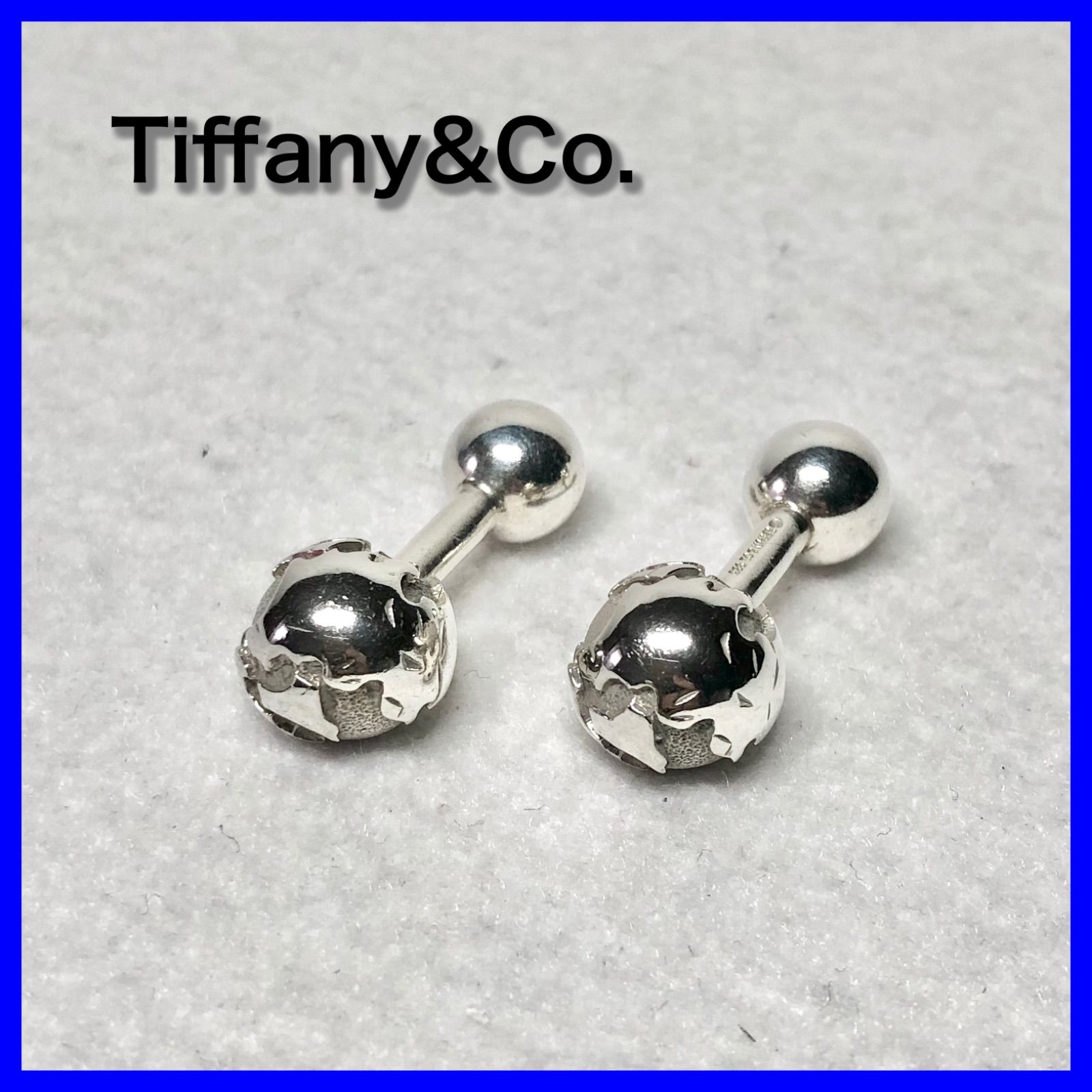 Tiffany-Co. ティファニー カフリンクス カフス 地球儀 アースモチーフ シルバー925 イベント パーティー プレゼント
