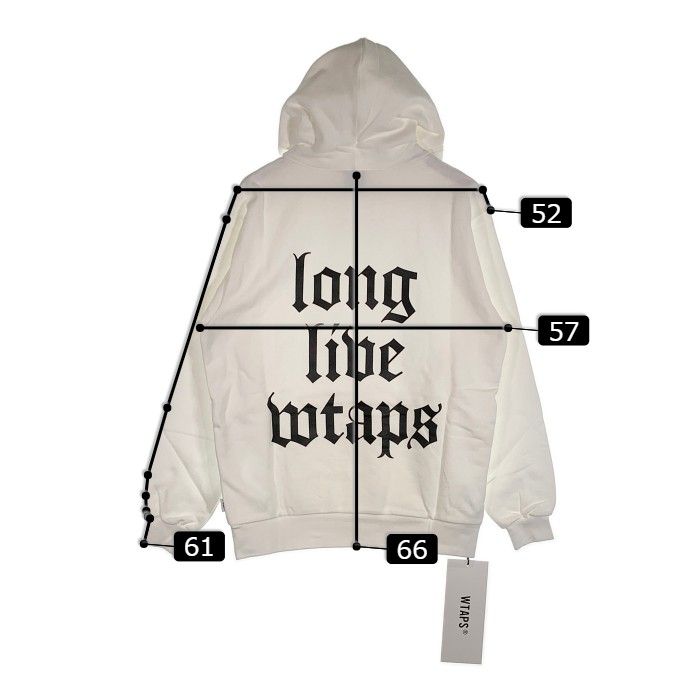 WTAPS ダブルタップス 21AW LLW プルオーバースウェットパーカー ホワイト 212ATDT-HP01S Size M (02)