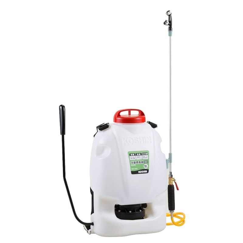 工進 KOSHIN 背負い式 手動噴霧器 タンク 10L グランドマスター RW-10DX ボールコック 動噴ホース ダイヤフラム ポンプ 人力 加圧 消毒 防除 除草 カバー付き 0