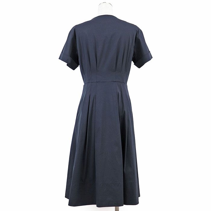 美品】FOXEY フォクシー ワンピース 半袖 41451 ロゴ タック フレア  