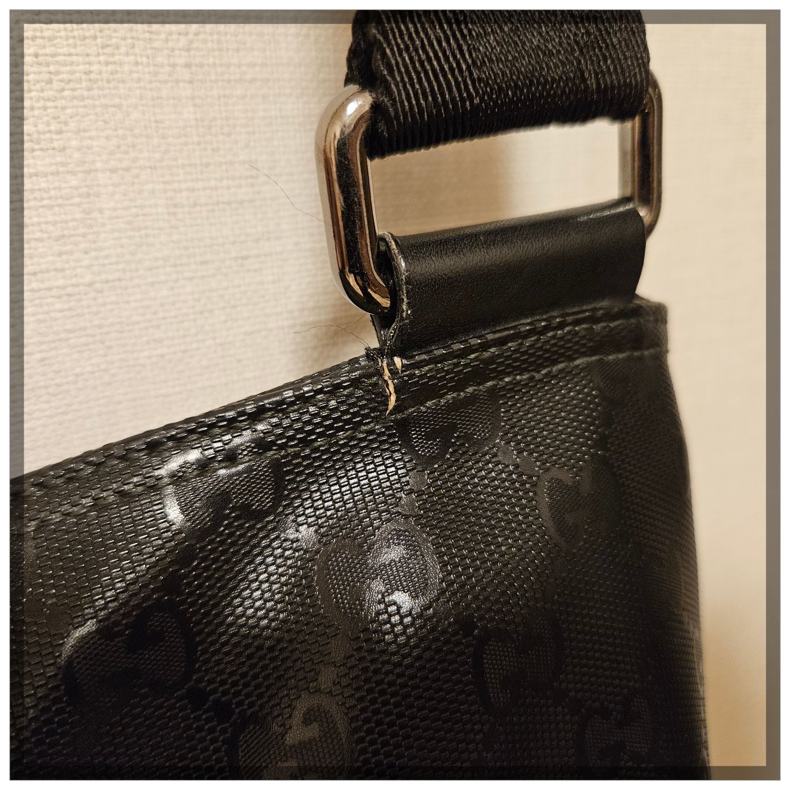 1円 □極美品□ GUCCI グッチ 201446 213048 GG柄 PVC ショルダー 
