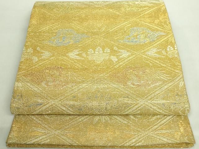 平和屋着物■極上　桝屋高尾　ねん金綴錦　六通柄袋帯　桐竹鳳凰文　金糸　逸品　DZAA8793kh5 平和屋着物□極上 桝屋高尾 ねん金綴錦 六通柄袋帯 桐竹鳳凰文 金糸