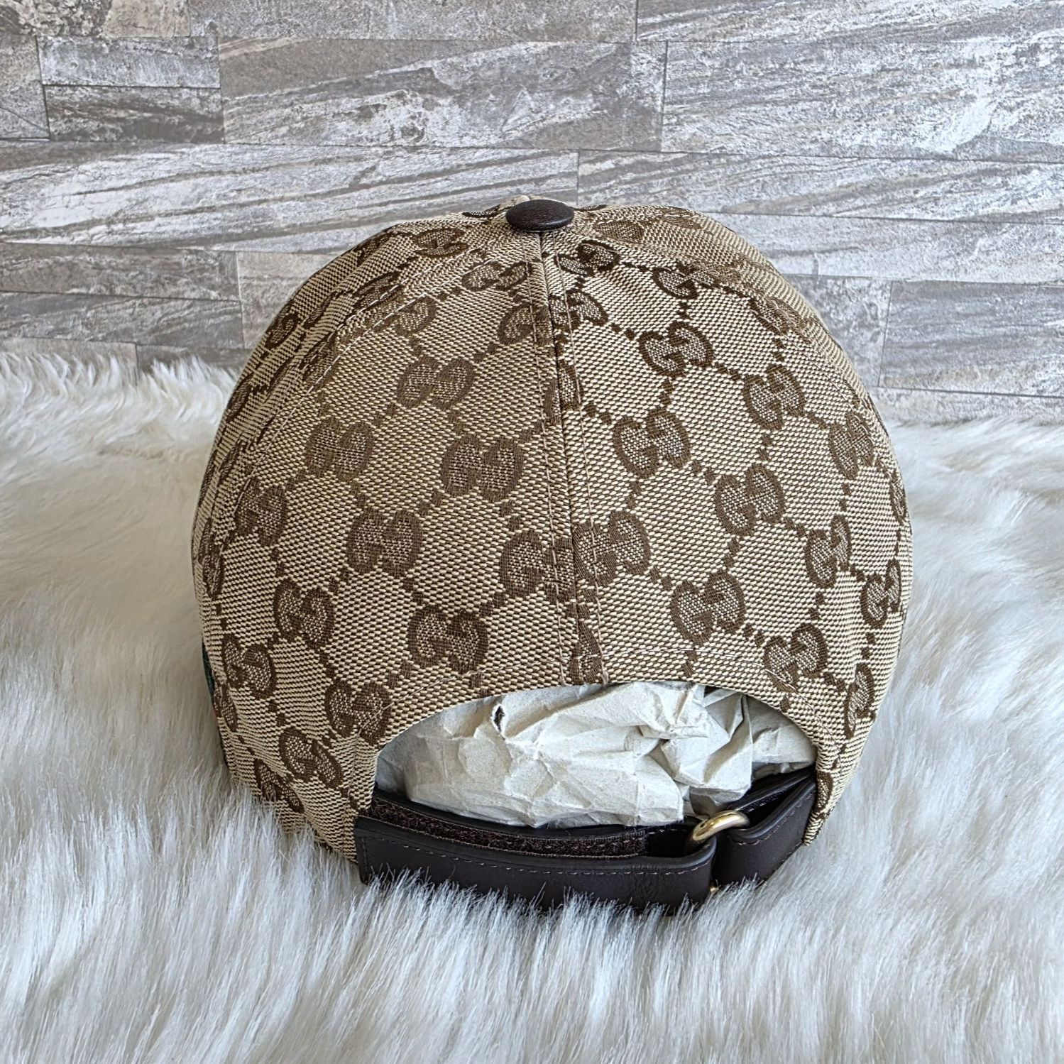 ☆ 定価7万 GUCCI (グッチ) ウェブ ストライプ付き GGキャンバス