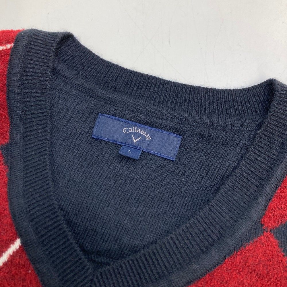 Callaway キャロウェイ　アーガイルセーター Lサイズ 小さ目 サイズ：L CALLAWAY キャロウェイ Vネック ニットセーター アーガイル
