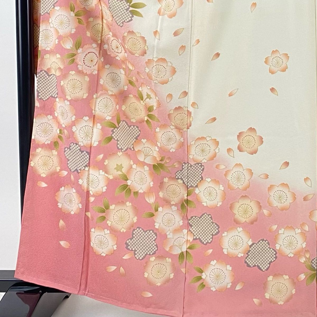 振袖 友禅 花車 牡丹 花模様 成人式 晴れの日 着物 043a p