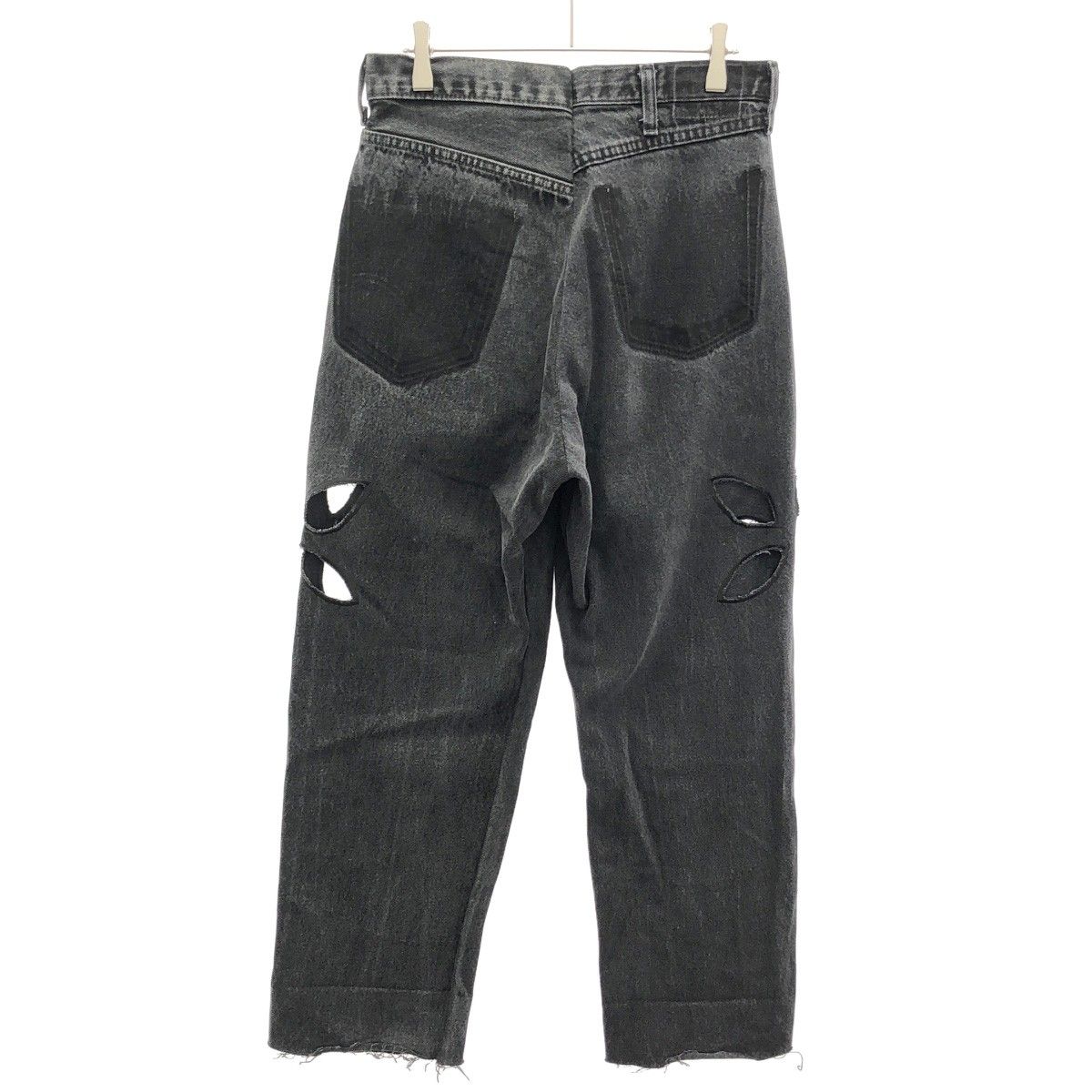 77circa ナナナナサーカ circa make petal embroidery denim pants フラワーカットリメイクデニムパンツ ブラック