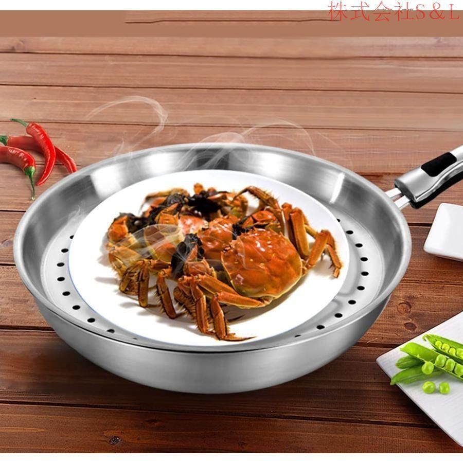 中華鍋フライパン304ステンレス鋼ヒュームフリー焦げ付き防止パンS＆L野菜炒めチャーハンコーティングなし中華料理調理器具ガス対応家庭用