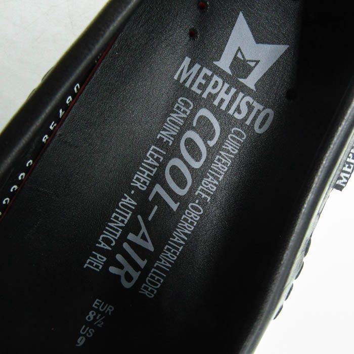 高評価!!$$超人気メフィスト スリッポン 未使用 本革 レザー ブランド シューズ 紳士靴 黒 メンズ US9サイズ ブラック Mephisto BOA 介護靴