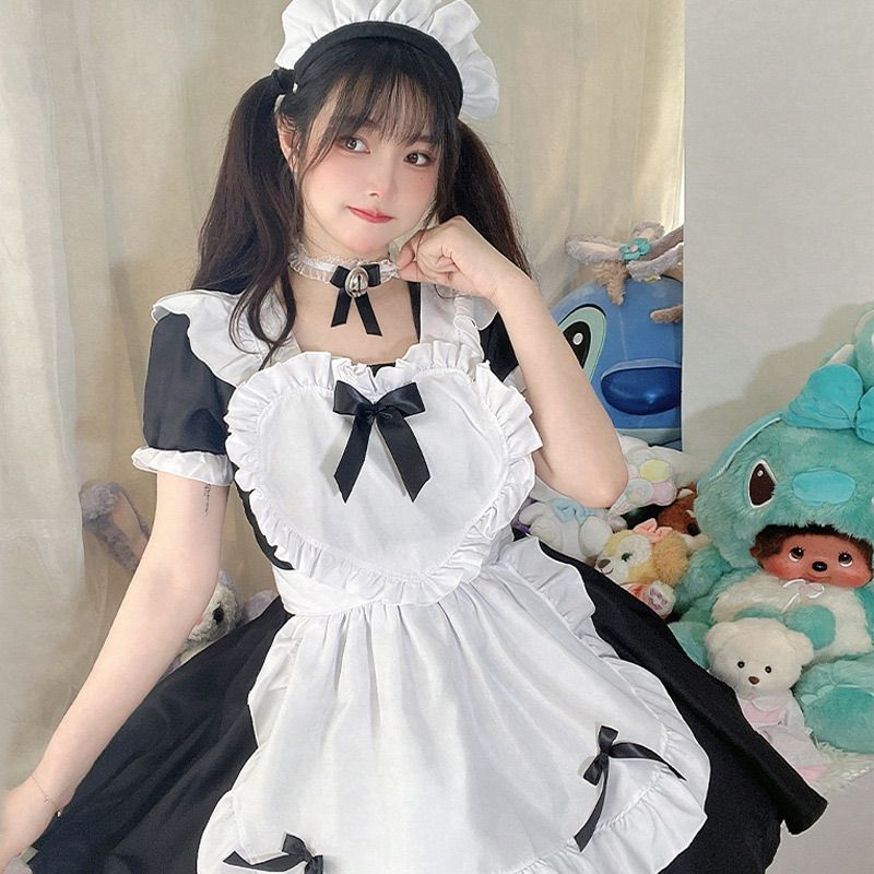 Mサイズ メイド服 メイド コスプレ衣装 クリスマス フルセット