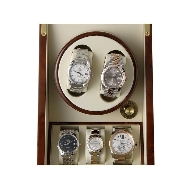 ロイヤルハウゼン Royal hausen ウォッチワインダー 木目調 高級ワインダー 2本用 +3本収納 GC03-S31 ワインディングマシーン Royal hausen ロイヤルハウゼン 2本巻 時計ワインダー 自動巻き