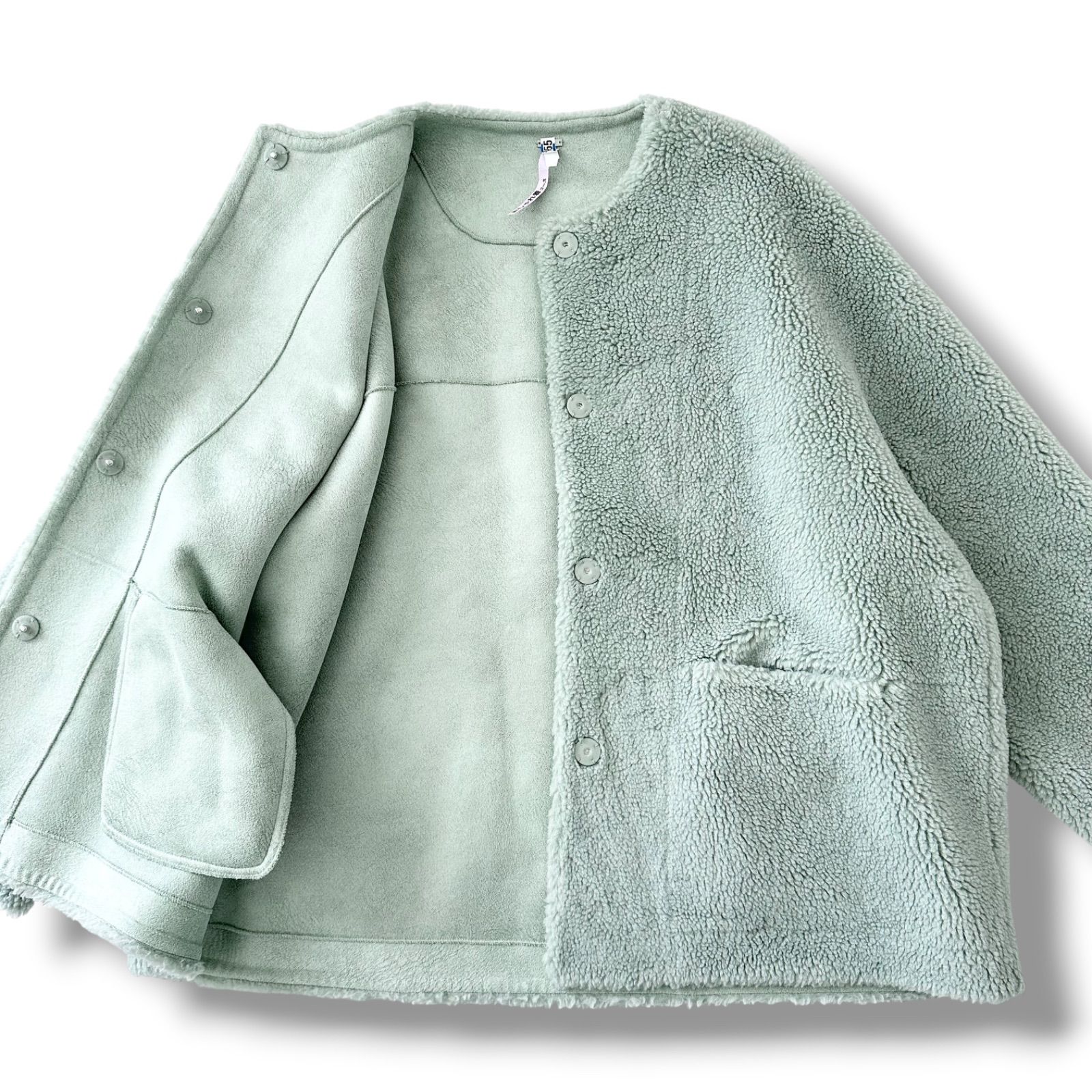 ミラオーウェン 23AW コクーンシルエット ショート丈 ボアコート