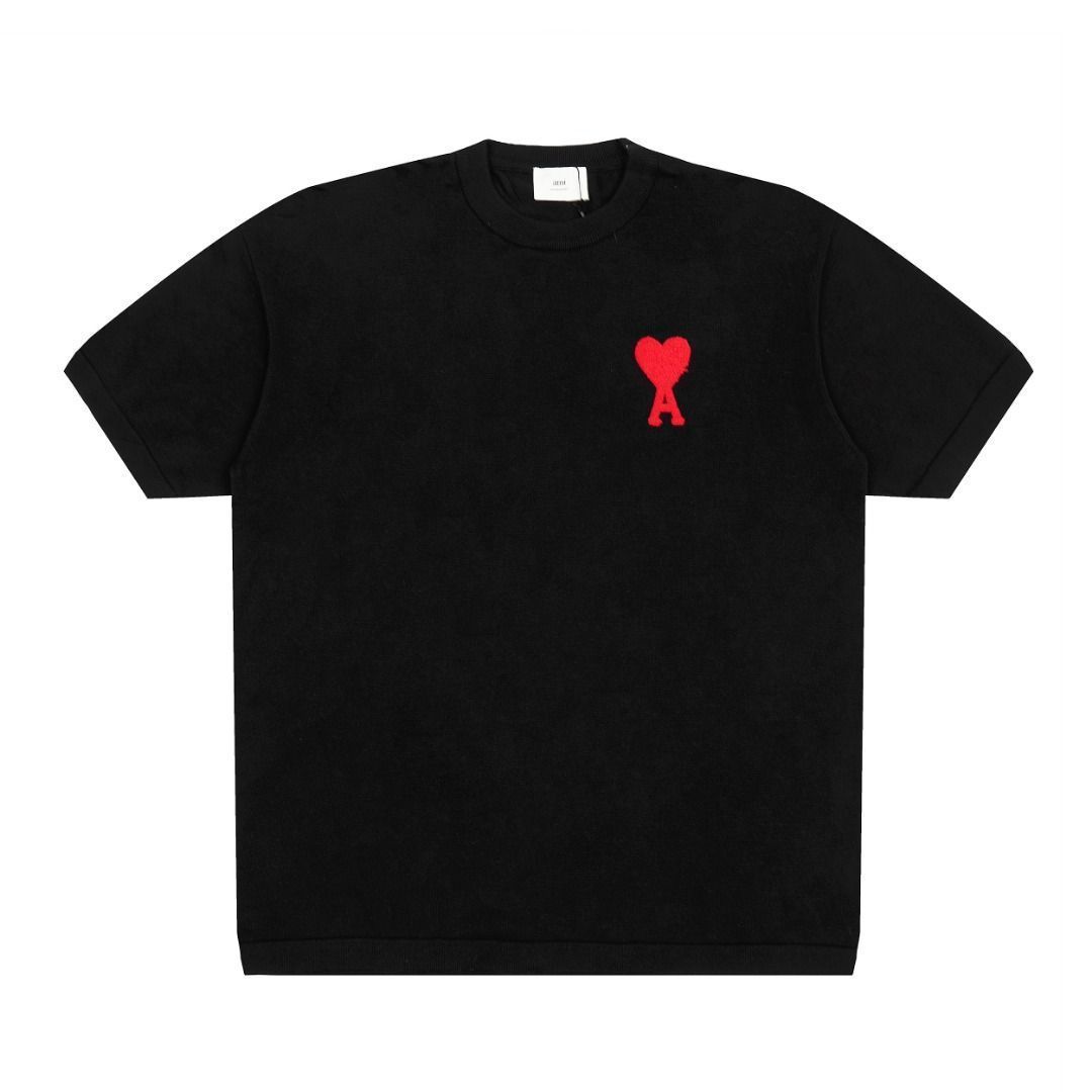 アミパリス 半袖 Tシャツ BFUTS005.726 ハートロゴ 刺繍 (AMI