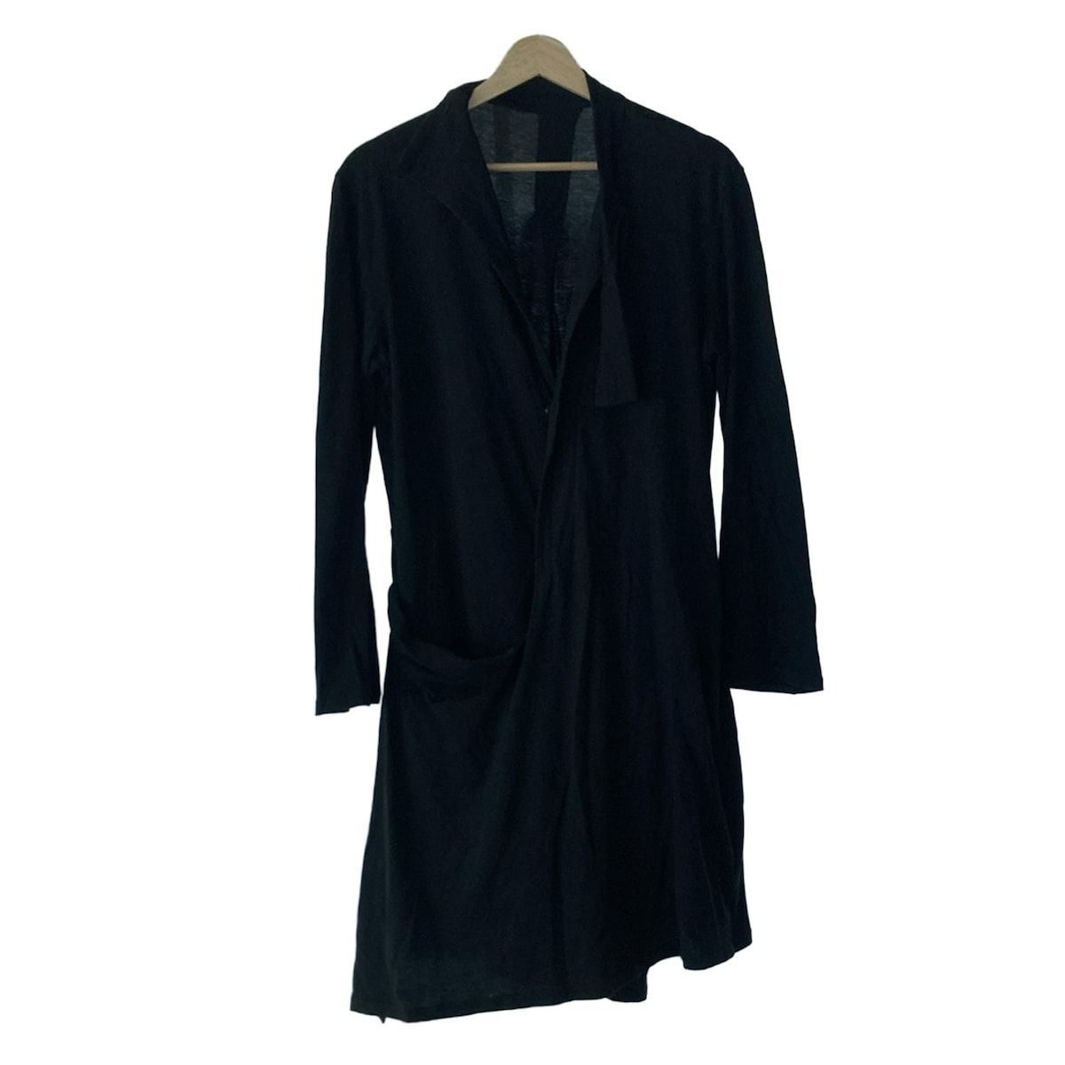 YOHJI YAMAMOTO NOIR ヨウジヤマモトプリュスノアール ワンピース サイズ2 M レディース - 黒 長袖|ひざ丈|カシュクール