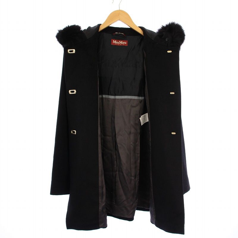 マックスマーラ MAX MARA STUDIO フードコート ロング ファー
