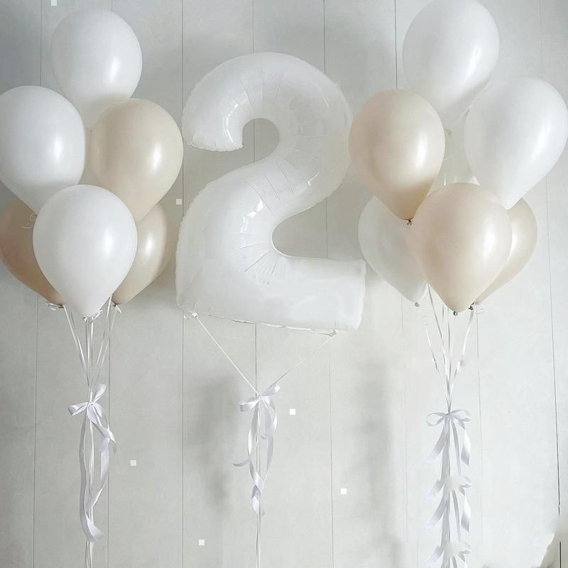 8番 ナンバーバルーン 記念日 数字 バースデー 飾り付け お祝い 白 ホワイト メルカリShops