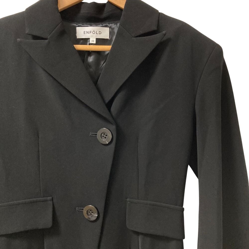 24SS ENFOLD エンフォルド オールインワン ジャンプスーツ 300HS433-0540 サイズ38 ブラック レディース 古着