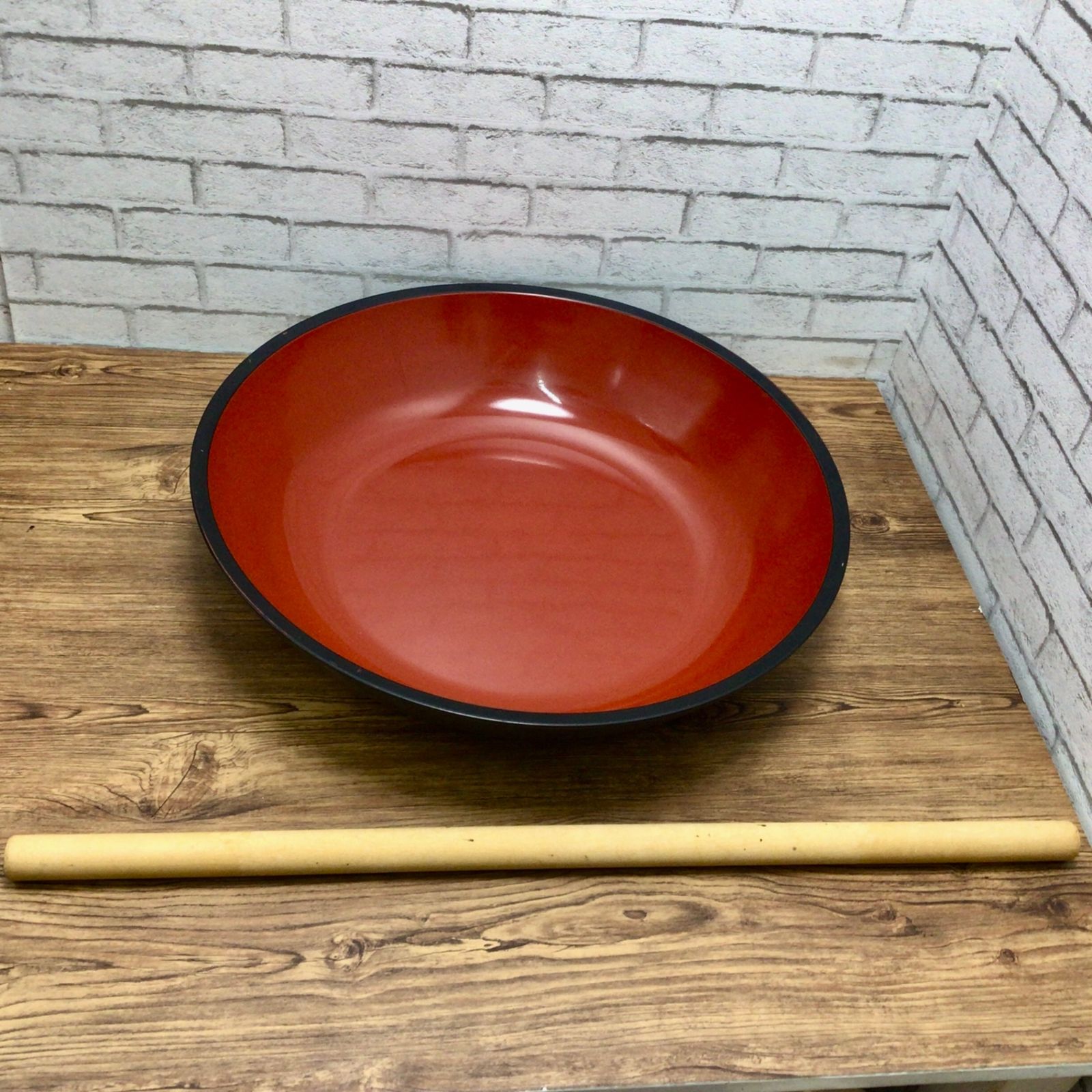 1061 こね鉢 約54ｃｍ 大型 業務用 麺棒付き こねばち バチ そば うどん めん 粉もの 製麺 フェノール