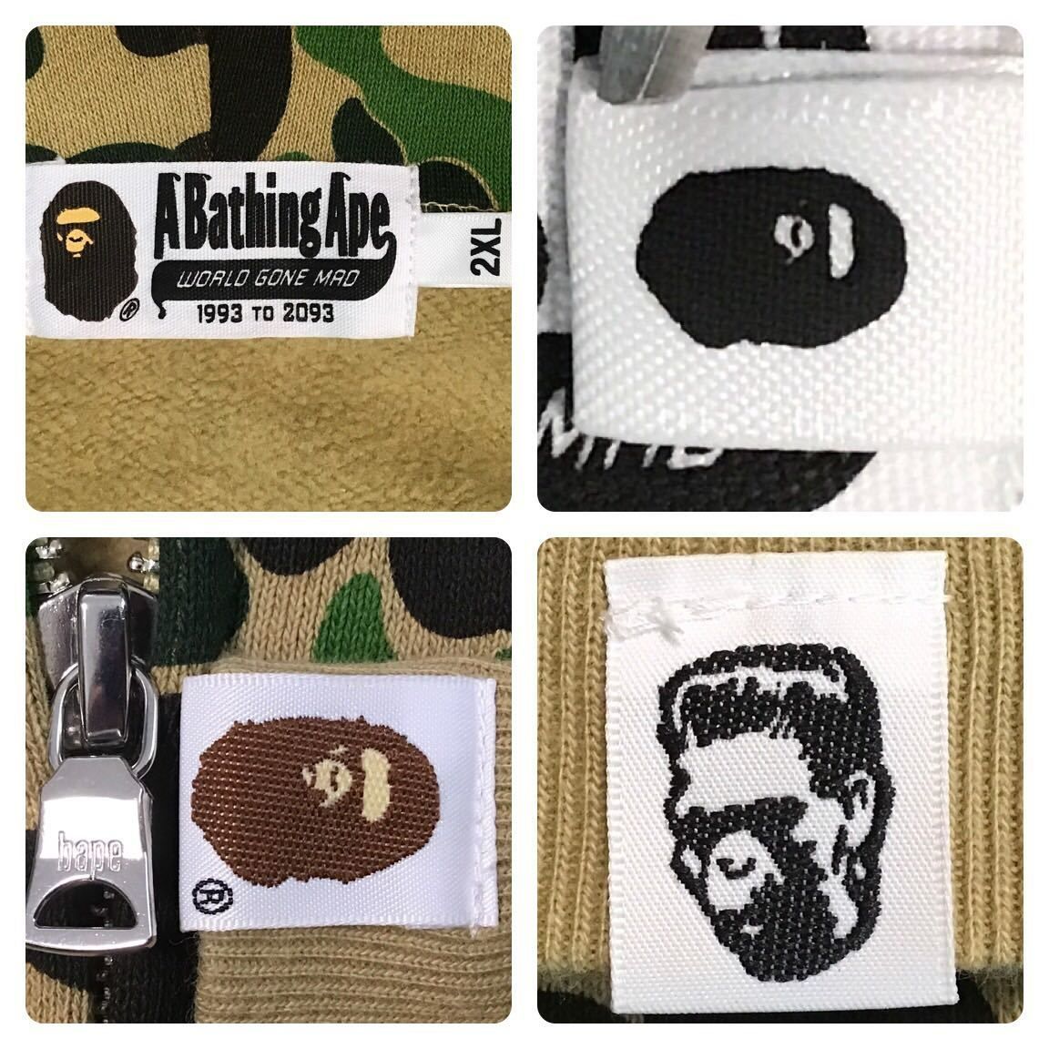 ☆2XL☆ ABC camo green シャーク パーカー shark full zip hoodie a