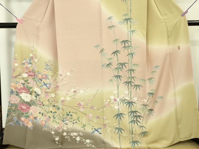 加賀草木友禅　田村哲彦　未使用 平和屋本店□極上 十日町 加賀草木友禅の第一人者 田村哲彦