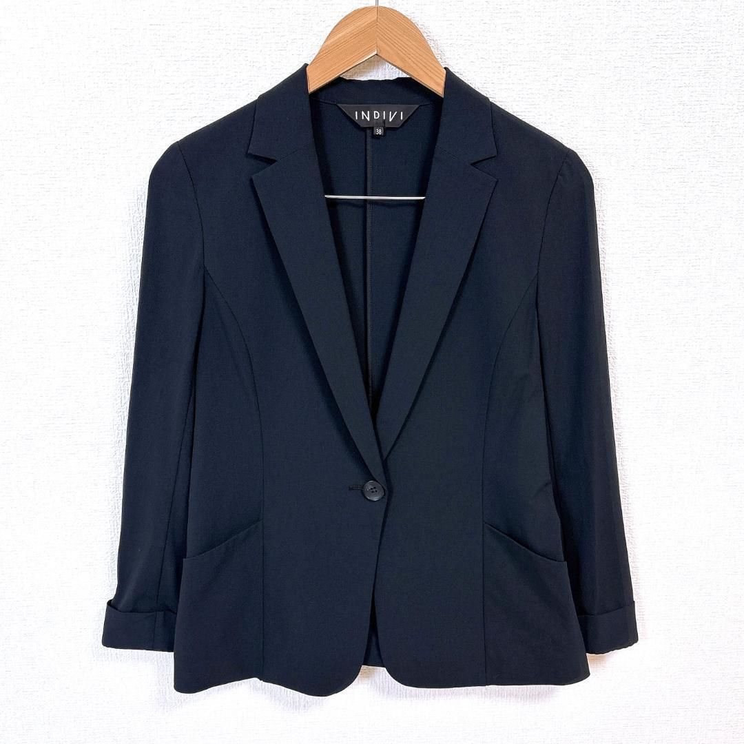 インディヴィ セットアップ ウエストゴム ジャケット38 パンツ36