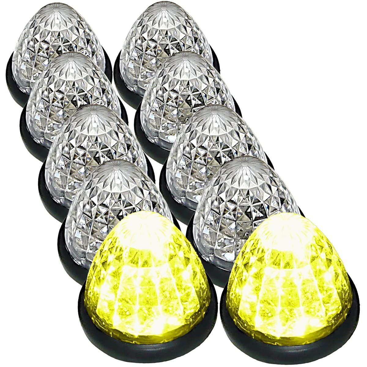 Color レモンイエロー Customize カスタマイズ トラック用 マーカーランプ サイド マーカー 16LED 24V用 標識 ランプ 汎用 10個 セット ブルー|イエロー|ブルー レッド|イエロー レッド ホワイト グリーン ピンク 各色あり