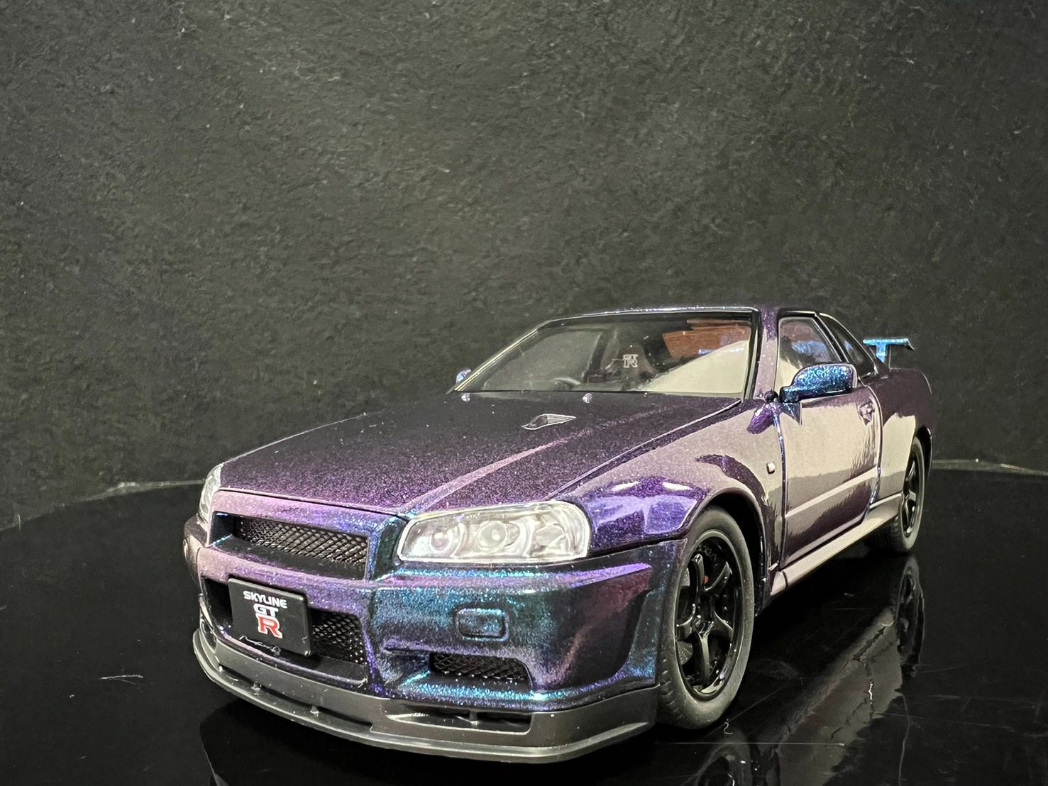 100％の保証 R34 スカイラインGTR 日産 H180 マジョーラ 紫 ミニカー 1/24 ミニカー