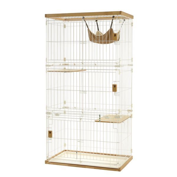 木製お掃除簡単キャットサークル M ライトブラウン ペット住関連用品|ケイジ サークル
